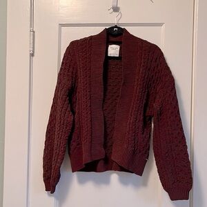 Abercrombie and Fitch burgundy knit cardigan